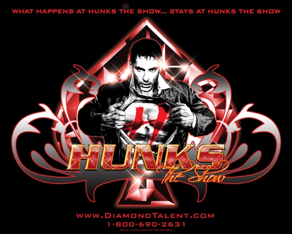 Hunks The Show Back Drop Logo Design