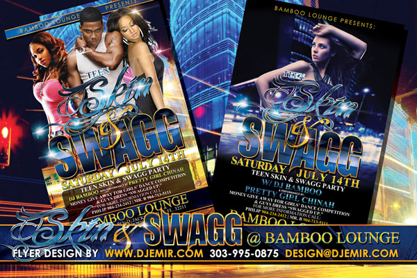 Amazing Flyer Designs Skin and Swagg Flyer Design Bamboo Lounge Jackson Florida