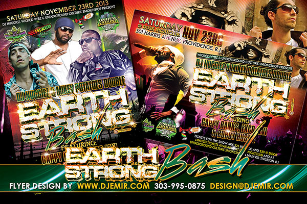 Earth Strong Bash Birthday Party Flyer Design