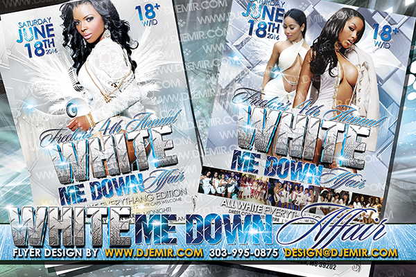 White Me Down All White Affair Flyer Design