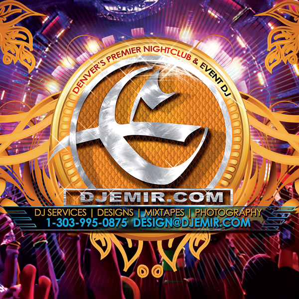 DJ Emir Gold Silver Logo Design Sticker