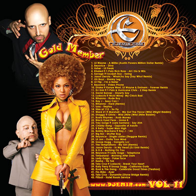 DJ Emir Austin Powers Gold Member Mixtape Back Cover 4x4