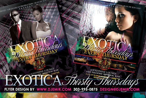 Amazing Flyer Designs Exotica Thirsty Thursdays Atlanta GA