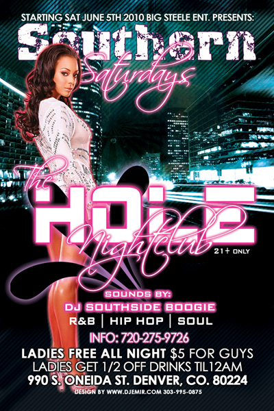 Hole Nightclub Flyer Design for Southern Saturdays