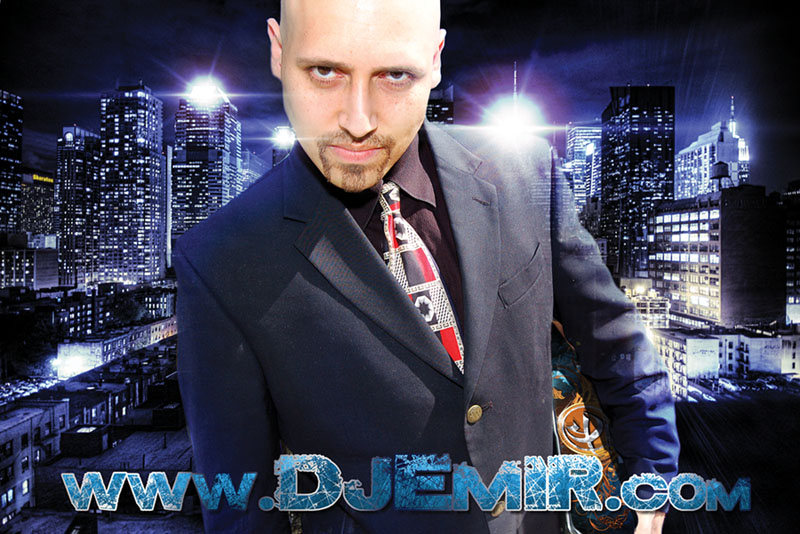 DJ Emir Mixtapes New York City Rooftop Picture in Suit